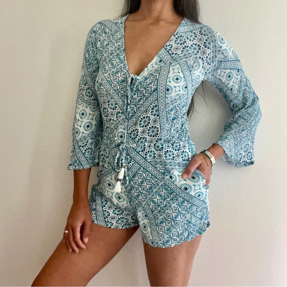 L*Space Small Aubrey Romper Bohemian Patchwork Boho - Picture 1 of 9